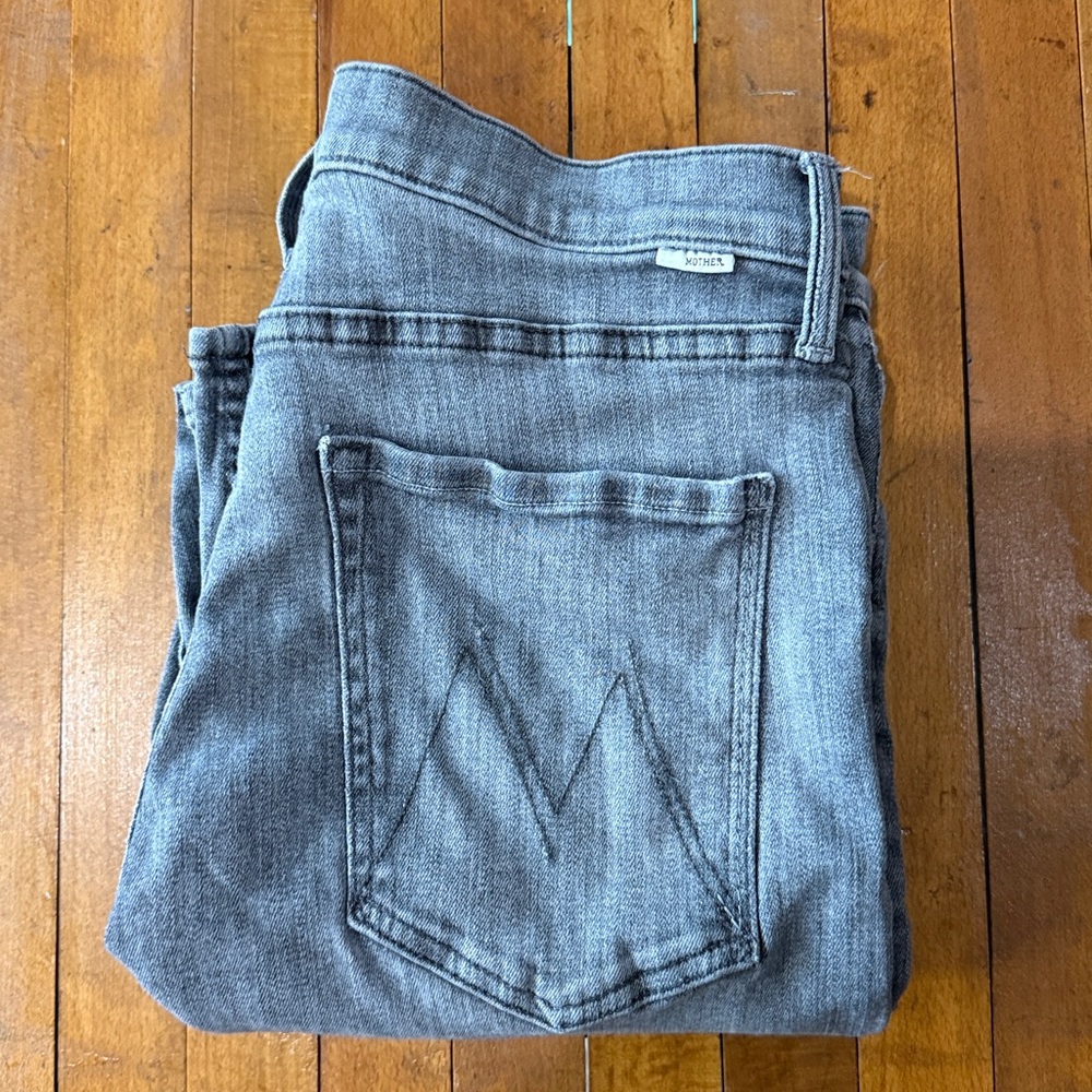 Mother Gray The Tomcat Ankle All Nighter Jeans Size 31